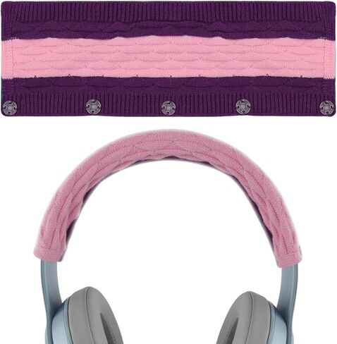 غطاء عصابة الرأس من القماش المنسوج من Geekria متوافق مع Audio-Technica وBeats وBose وAKG وSennheiser وSkullcandy وSony Head Cushion Protector، جزء إصلاح بديل، غطاء العرق (Pop Violet) in Saudi Arabia