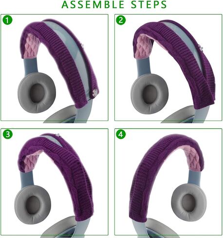 غطاء عصابة الرأس من القماش المنسوج من Geekria متوافق مع Audio-Technica وBeats وBose وAKG وSennheiser وSkullcandy وSony Head Cushion Protector، جزء إصلاح بديل، غطاء العرق (Pop Violet) in Saudi Arabia