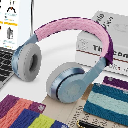 غطاء عصابة الرأس من القماش المنسوج من Geekria متوافق مع Audio-Technica وBeats وBose وAKG وSennheiser وSkullcandy وSony Head Cushion Protector، جزء إصلاح بديل، غطاء العرق (Pop Violet) in Saudi Arabia