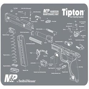 Tipton Maintenance Mat with Smith and Wesson M&P Schematic for Pistol Cleaning and Easy Part Identification
