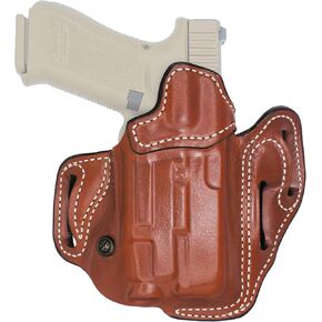 DeSantis Vengeance Scabbard Gun Holster, Fits Glock 19, 19 GEN 5, 19X, 23, 32, 45, with STREAMLIGHT TLR-7A with OR Without RED DOT, Open-Top OWB Holster, Made of Full-Grain Steerhide, Right-Hand Draw
