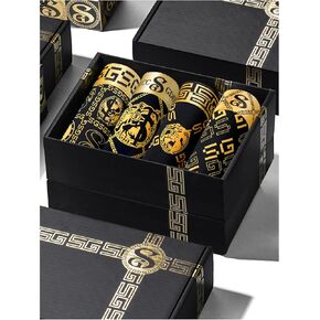 Gift Boxed Men's Underwear Boxer Briefs, Ice Silk Trunks Calzoncillos Underpants, Wicking Breathable Luxury Black Gold