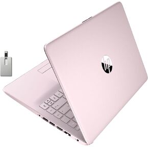 2021 HP Stream 14" HD SVA Laptop Computer, Intel Celeron N4000 Processor, 4GB RAM, 64GB eMMC flash memory, Intel UHD Graphics 600, 1-Year Office, Bluetooth, Win 10S, Rose Pink, 128GB SnowBell USB Card