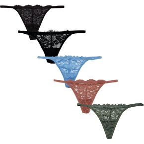 Luna & Sun Women Sexy Cheeky Lace G-Strings Thongs T Back Panties Underwear