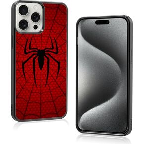New Red Phone Case Compatible with iPhone 14 - Shockproof Protective Designer Cute Cool Cover Spider-Web Phone Case for Girls Women Man Boy Black Red Phone 14 6.1 Inch Case for Black