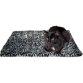 Downtown Pet Supply Thermal Cat Bed - Insulated Cat Mat with Aluminum Film & Sherpa Backing - Washer Safe Faux Fur Cover - Self-Warming Nap - Connectable, Regular - Glow in The Dark Stars - 22 x 19in