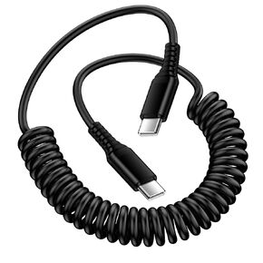 6FT Retractable Samsung Charger Cord Type C to Type C Android Auto USB C Coiled Car Charging Cable for Galaxy S24 S23 S22 S21 S20 A16 A25 A35 A15 A54 A14 A53 A13 A23,iPhone 16 15,Pixel 9 Pro 8a 8 7 6