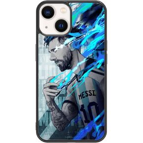 Cool Soccer Phone Case, Creative Football iPhone 13/14 Case, Non-Slip Pattern Design and Shock Absorption, Soft Silica Gel Frame Support Black Phone Case for Teen Girls and Boys, Women and Men