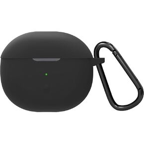 Compatible with SoundPEATS Air3 Deluxe Case Cover, Lamshaw Soft Silicone Protective Cover with Keychain for Women Men Compatible with SoundPEATS Air 3 Deluxe Earbuds Case (Black)