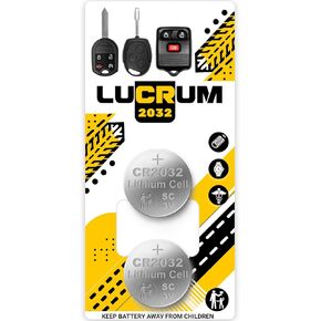 Lucrum for Ford Key Fob Battery Replacement, 2PCs CR2032 Battery for Car Remote Key for Ford F150, F250, F350, F450, Crown, Econoline, Expedition, Ranger, Transit, Taurus CR 2032 Battery for Key Fob