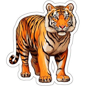 Tiger Sticker Decal Vinyl Small Waterproof for Water Bottle Mug Passport Book Scrapbook Notebook Laptop Tumbler Skateboard Computer Phone Size Funny Gift Car Stickers ID44990
