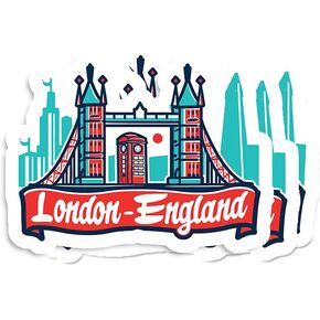 (3pcs) London England Sticker - Suitcase Sticker - Luggage Stickers - Notebook Stickers - Laptop Stickers - Seattle Travel Sticker - Journal Sticker - Funny Gift (Size 3""), White