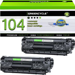 greencycle 2 Pack C104 CRG104 FX9 FX10 Compatible for Canon 104 Black Toner Cartridge ImageClass MF4100 MF4150 MF4270 MF4350d MF4370dn MF4380dn D420 D480