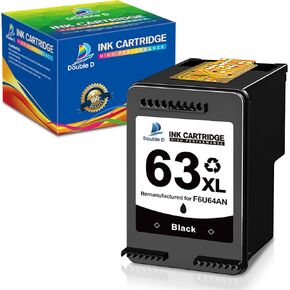 DOUBLE D 63XL Ink Cartridge Remanufactured Replacement for HP 63 XL 63XL for Envy 4520 4512 OfficeJet 3830 4650 5255 5258 4650 Deskjet 1112 1110 3634 3639 3632 Printer (63XL Black)