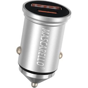 The Fastest USB Cigarette Lighter Adapter and The Smallest Metal Car Charger，Mini car Lighter Adapter USB .Compatible with iPhone 15 Pro Max Plus/14/13/12/11/X iPad Air/Mini 3