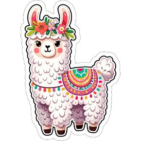 Llama Sticker Decal Vinyl Small Waterproof for Water Bottle Mug Passport Book Scrapbook Notebook Laptop Tumbler Skateboard Computer Phone Size Funny Gift Car Stickers ID44990