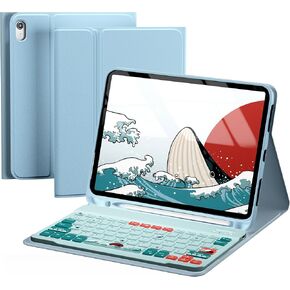 iPad 10th Generation Case with Keyboard 10.9 Inch - XVX 7 Colors Backlit Wireless Detachable Folio Keyboard Cover with Pencil Charging for New iPad 10th Gen 2022-WK80 2.0 Blue