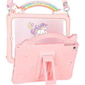 for iPad Mini 1/2/3 Case 7.9 Inch for Girls Cute Girly Cartoon Kawaii Pretty 3D Design Cover with Stand & Strap Unique Women Teens Silicone Funda for Apple iPad Mini 3rd/2nd/1st Gen 7.9"