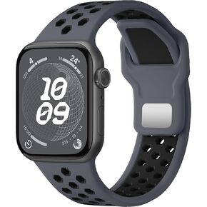 Sport Band Compatible with Apple Watch Ultra 2/Ultra Band,49mm 46mm 45mm 44mm 42mm for Men Women,Soft Silicone Waterproof Loop Rugged Strap for iWatch Series 10/9/8/7/6/5/4/3/2/1 SE