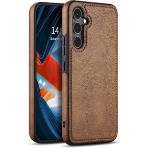 for Galaxy A54 5G Case Leather, Thin Flexible Soft Grip Luxury Vgean PU Leather Cover for Men, Durable Anti-Scratch Full Phone Cases Compatible with Samsung Galaxy A54 5G (Brown)