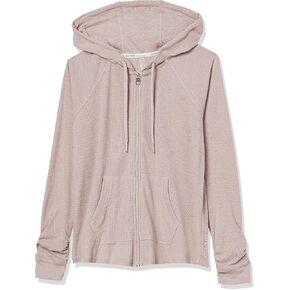 Calvin Klein Women's Premium Performance Ruched Long Sleeve Zip Up Hoodie (Standard and Plus)