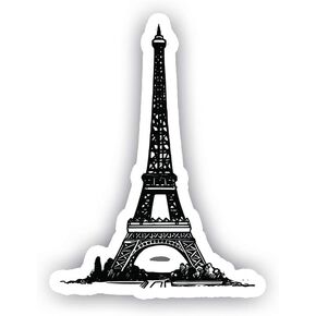 Eiffel Tower Car Decal Vinyl Sticker - Vinyl Decal - Car, Bumper, Laptop, Decor, Window Vinyl Decal Sticker - (4" Vinyl Decal)