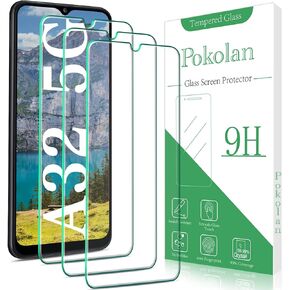 Pokolan (3 Pack Compatible for Samsung Galaxy A32 5G Screen Protector Tempered Glass, Touch Sensitive,Case Friendly, 9H Hardness
