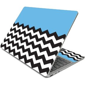 MightySkins Skin Compatible with Surface Laptop Go (2020) - Baby Blue Chevron | Protective, Durable, and Unique Vinyl Decal wrap Cover | Easy to Apply, Remove, and Change Styles | Made in The USA