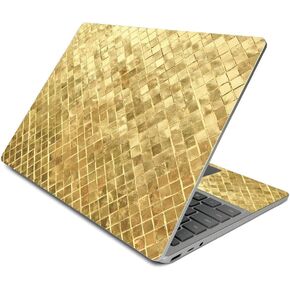 MightySkins Skin Compatible with Surface Laptop Go (2020) - Gold Tiles | Protective, Durable, and Unique Vinyl Decal wrap Cover | Easy to Apply, Remove, and Change Styles | Made in The USA