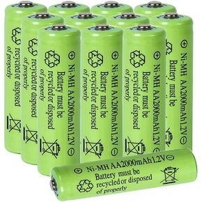 12 Count AA 2000mAh Batteries Rechargeable High Capacity Precharged 1.2V Long Lasting Ni-MH AA Battery