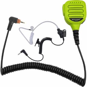 WODASEN IP65 Waterproof Walkie Talkie Speaker Mic Heavy Duty Remote Radio Microphone Shoulder Handheld Lapel Mic Green with 3.5mm Audio Jack for sl300 sl3500 sl3500e sl7550e sl7580e tlk-100