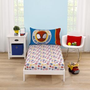 Marvel The Avengers I Am A Hero Blue, Green, Red, and Yellow 2 Piece Toddler Sheet Set - Fitted Bottom Sheet, and Pillowcase