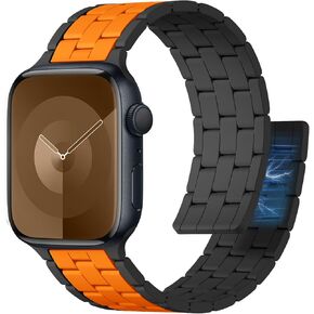 Getino Magnetic Bands Compatible with Apple Watch Band Men 44m 45mm 46mm 49mm 42mm 41mm 40mm 38mm, Women Sport Silicone iWatch Bands Strap for iWatch Ultra 2, SE, Apple Watch Series 10 9 8 7 6 5 4 3