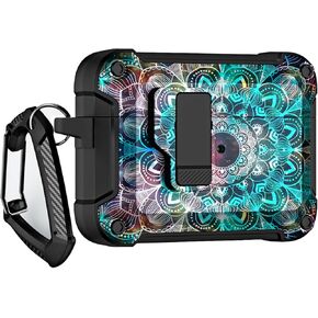 for Airpods Pro 2nd Generation Case Cute with Automatic Secure Lock Clip, for Airpods Pro Skin Accessories with Carbon Fiber Keychain, Soccer