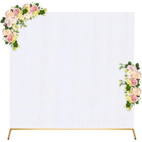 Peryiter قوس خلفية غطاء حامل بدون حامل مربع غطاء قوس الزفاف دنة تركيب غطاء خلفية قوس للجدار العرش الذكرى السنوية لحفلات الزفاف وحفلات أعياد الميلاد (مربع أبيض) in Kuwait