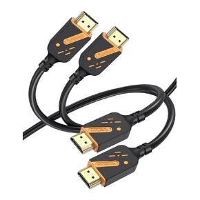 4K HDMI Cables 3FT 5-Pack, 18Gbps High Speed HDMI 2.0 Monitor Cable, Support 4K@60Hz, Dolby, HDR10, ARC/eARC, HDCP2.2, Compatible with TV, Soundbar, Blu-Ray DVD Player, Roku TV Box, Laptop