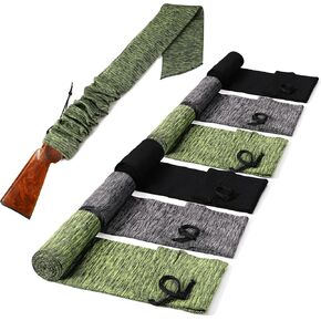 Kinlop 6 Pcs 54 x 6 Inch Knit Gun Socks for Rifles, Silicone Treated Gun Case Anti Rust Thick Gun Sleeve for Shotgun Breathable Gun Cover with Drawstring Closure Bulk for Tactical Accessories Storage