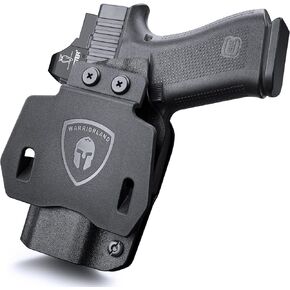 WARRIORLAND OWB Kydex Holster Compatible with Glock 43 / G43X & 43X MOS Pistol, Outside Waistband 1.75 Inch Paddle Holster with Optic Cut, Right Hand