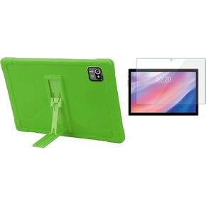 P/N Tablet Case, Shockproof Silicone Cover for Moderness 10.1 inch (MB1001), Red + Glass, PortableElectronicDeviceCover