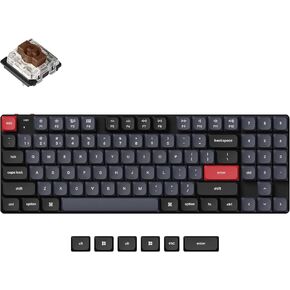 Keychron K13 Pro Ultra-Slim QMK/VIA Wireless Mechanical Keyboard TKL Layout with Numpad Custom Programmable RGB with Hot-swappable Low-Profile Gateron Brown Switch Compatible with Mac Windows Linux
