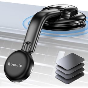 Magnetic Phone Holder for Car, [ Powerful Magnets & Military-Grade Suction ] Magnetic Car Mount for Cell Phone Dashboard Windshield Phone Holder Mount for Car iPhone Android Automobile Cradle