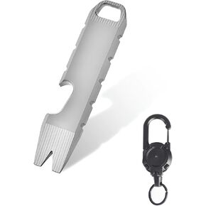 Titanium Alloy EDC Multi Tool Mini Crowbar Portable EDC Tool, Bottle Opener, Outdoor Emergency Tool,with a retractable key chain Christmas Gift