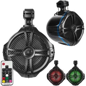 BELVA BT8RGB Pair of 600W (300W RMS) 8-inch Marine Tower Speakers with RGB Lights and Remote for Boats/ATV/UTV/Motorcycles/SxS/Golf Cart