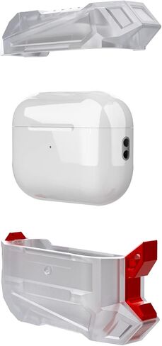حافظة Element Black Ops لسماعات Apple AirPods Pro (الجيل 1 و2) شفاف/أحمر (EMT-422-269Z-02) in Kuwait