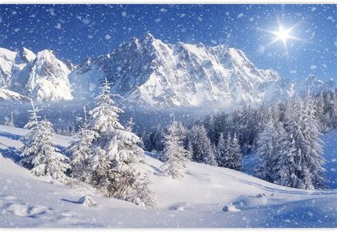Leowefowa 10x8ft Vinyl Winter Snow Backdrop Winter Snow Mountain Photography Background Winter Wonderland Backdrop White Snow Forest Background for Happy New Party Decor Banner Photo Booth Props in Saudi Arabia