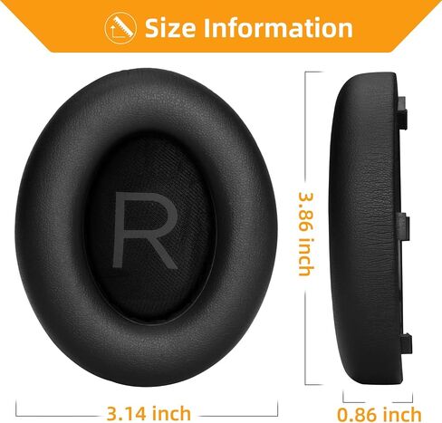 وسائد أذن بديلة مطورة لسماعات الرأس Bose 700 (NC700) اللاسلكية المانعة للضوضاء، وسائد الأذن مع جلد أكثر نعومة، وإسفنج عالي الكثافة ذو ذاكرة، وسمك إضافي (أسود) in Kuwait