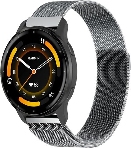 18mm Metal Mesh watch band Compatible with Garmin Venu 2s/ Venu 3S/Vivoactive 4s/Vivomove 3S/forernnner 255s bands,Quick Release milan Replacement Band for Garmin Forerunner 255S/ 265S Women Men in Saudi Arabia