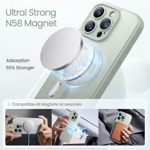 حافظة FlyReal مصممة لهاتف iPhone 15 Pro Max، متوافقة مع Magsafe، رفيعة غير لامعة مطورة [حماية كاملة للكاميرا] [حماية من الدرجة العسكرية 15FT] مع 2 واقي شاشة، 6.7 بوصة - أسود in Kuwait