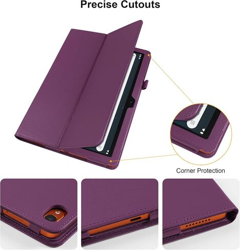 Case for onn. 11" Tablet Pro (2024 Model) - Slim Lightweight Folio PU Leather Folding Stand Cover Case + 1 Random Color Stylus (Purple) in Kuwait