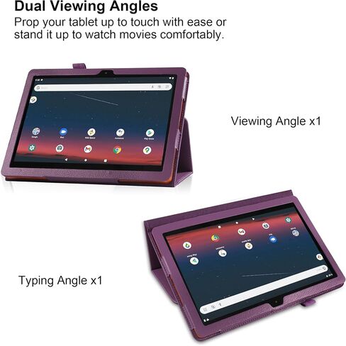 Case for onn. 11" Tablet Pro (2024 Model) - Slim Lightweight Folio PU Leather Folding Stand Cover Case + 1 Random Color Stylus (Purple) in Kuwait